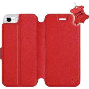 Flip pouzdro na mobil Apple iPhone 7 - Červené - kožené -   Red Leather (5903226499076)