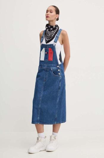 Džínové šaty Tommy Jeans midi, DW0DW18214