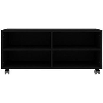 TV stolek s kolečky černý 90x35x35 cm dřevotříska (800181)