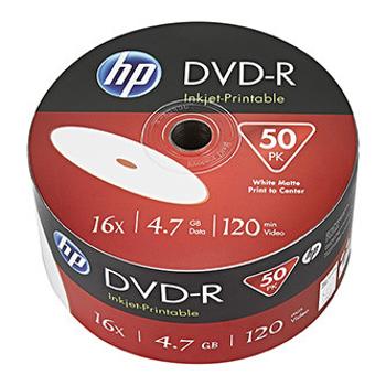 HP DVD-R, Inkjet Printable, DME00070WIP-3, 69302, 4.7GB, 16x, bulk, 50-pack, 12cm, pro archivaci dat