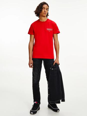 Tommy Jeans pánské červené triko - XXL (XNL)