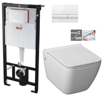 ALCAPLAST Sádromodul předstěnový instalační systém s bílým tlačítkem M1710 + WC JIKA PURE + SEDÁTKO DURAPLAST AM101/1120 M1710 PU1