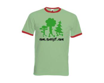 Pánské tričko s kontrastními lemy Run forest run