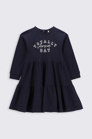 Dětské bavlněné šaty Coccodrillo tmavomodrá barva, mini, oversize