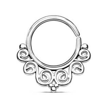 Šperky4U Spetum piercing do nosu/ucha kruh s ornamenty - N01170-ST