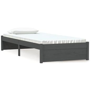 Rám postele šedý masivní dřevo 75 × 190 cm Small Single, 814911 (814911)