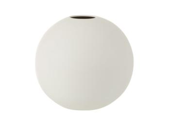 Bílá keramická kulatá váza Matt White L - 25*25*23,5 cm 1094