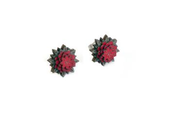 Dřevěné náušnice Red Flower Earrings s možností výměny či vrácení do 30 dnů