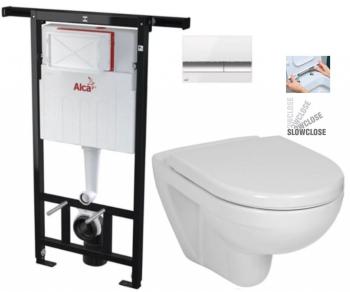 ALCAPLAST Jádromodul předstěnový instalační systém s bílým/ chrom tlačítkem M1720-1 + WC JIKA LYRA PLUS + SEDÁTKO DURAPLAST SLOWCLOSE AM102/1120 M1720-1 LY5