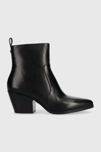 Westernové kožené boty MICHAEL Michael Kors Harlow dámské, černá barva, na podpatku