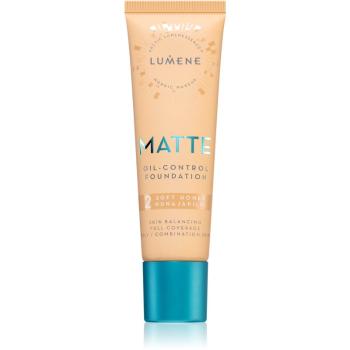 Lumene Nordic Makeup Matte fluidní make-up pro mastnou a smíšenou pleť odstín 2 Soft Honey 30 ml