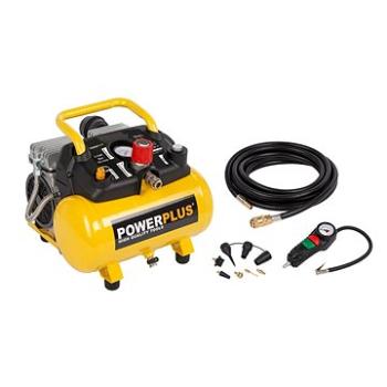 POWX1724S - Kompresor SILENT 550W 6L plus 10ks přísl. Bezolejový (POWX1724S)