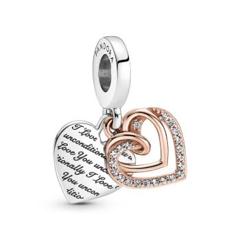 Pandora Něžný visací přívěsek Rose Propletené srdce 781062C01