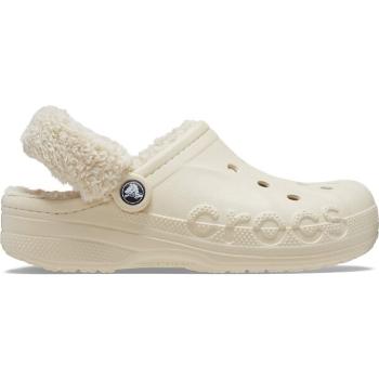 Crocs BAYA LINED FUZZ STRAP CLOG Unisex pantofle, béžová, velikost 45/46