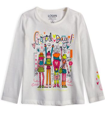 Dívčí tričko z BIO bavlny LOSAN GOOD DAY smetanové Velikost: 104