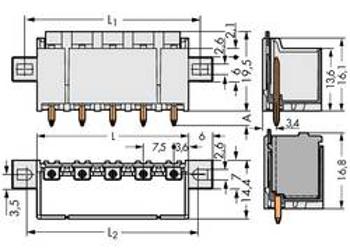 Konektor do DPS WAGO 2092-3404/005-000, 41.70 mm, pólů 4, rozteč 7.50 mm, 100 ks