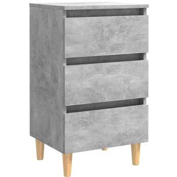 Noční stolek nohy z masivního dřeva betonově šedý 40x35x69 cm (805895)