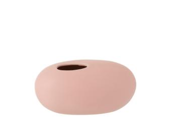 Světle růžová keramická oválná váza Matt Pink L - 24,5*14,5*13 cm 1116