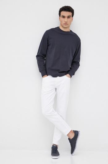 Bavlněné tričko s dlouhým rukávem Liu Jo tmavomodrá barva, hladký