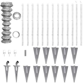 Drátěné pletivo se sloupky a kolíky pozinkovaná ocel 25×0,8 m 141506