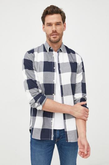 Bavlněné tričko Pepe Jeans tmavomodrá barva, regular, s límečkem button-down