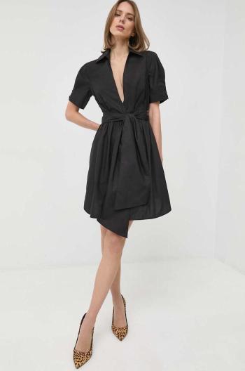 Bavlněné šaty Twinset černá barva, mini