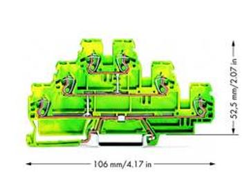 Trojitá svorka ochranného vodiče WAGO 870-557, osazení: Terre, pružinová svorka, 5 mm, zelená, žlutá, 50 ks