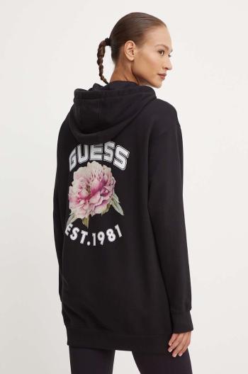 Bavlněné šaty Guess PEONY černá barva, mini, oversize, V4YQ13 K68I4