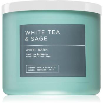 Bath & Body Works White Tea & Sage vonná svíčka I. 411 g