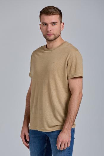 TRIČKO GANT D2. LINEN SS T-SHIRT hnědá XXL