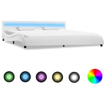Rám postele s LED světlem bílý umělá kůže 180x200 cm (285677)