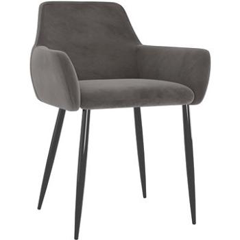 Jídelní židle 2 ks tmavě šedé samet (323105)
