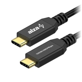 AlzaPower AluCore USB-C / USB-C 2.0, 5A, 100W, 0.15m černý (APW-CBTC7001B)