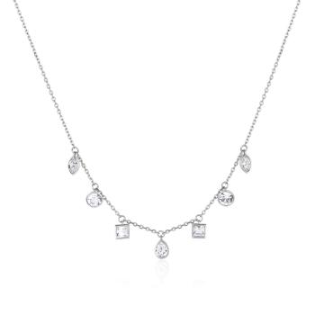 Brosway Půvabný ocelový náhrdelník s krystaly Rain BNR06