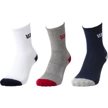 Wilson 3PP BOYS CREW Dětské ponožky, tmavě modrá, velikost 31-34