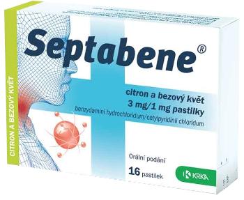 Septabene® 3 mg/1 mg citron a bezový květ 16 pastilek