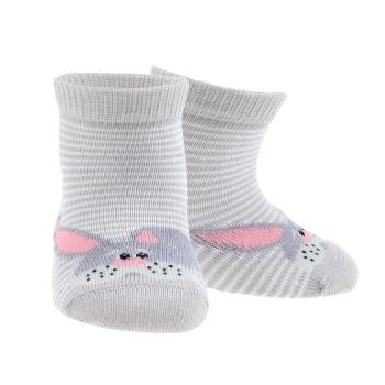 Vzorované kojenecké ponožky WOLA ZAJÍČEK světle šedé Velikost: 15-17