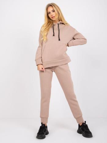 Světle béžový basic komplet mikiny a tepláků Astoria LK-KMPL-508774.16X-light beige Velikost: S/M