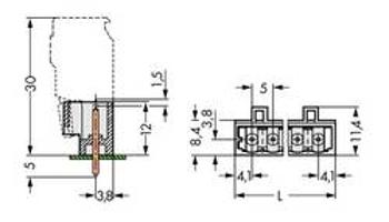 Pinová lišta (standardní) WAGO 721-163/001-040, 18.2 mm, pólů 3, rozteč 5 mm, 200 ks