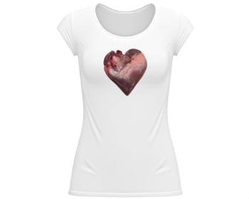 Dámské tričko velký výstřih Srdce