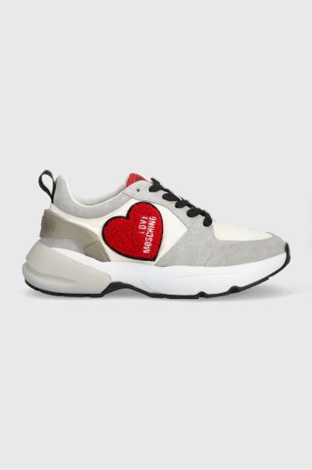 Sneakers boty Love Moschino šedá barva