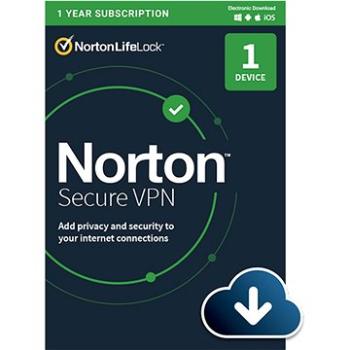 Norton Secure VPN, 1 uživatel, 1 zařízení, 12 měsíců (elektronická licence) (21420109)