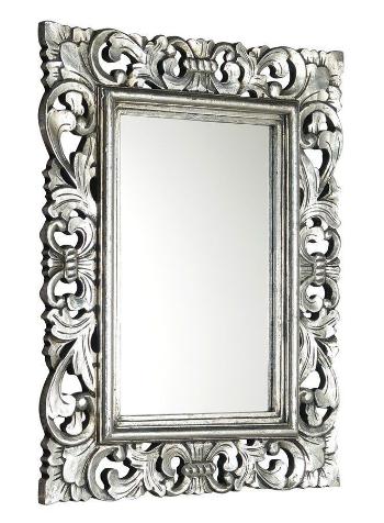 SAPHO SAMBLUNG zrcadlo ve vyřezávaném rámu, 60x80cm, stříbrná IN115