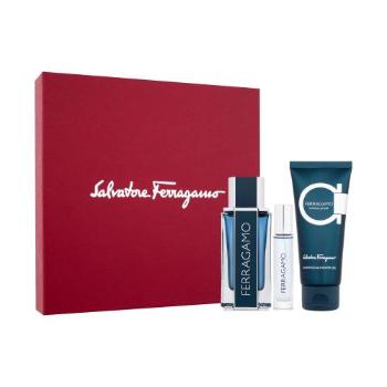 Salvatore Ferragamo Ferragamo Intense Leather dárková kazeta parfémovaná voda 100 ml + sprchový gel 100 ml + parfémovaná voda 10 ml pro muže