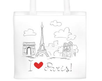 Plátěná nákupní taška I Love Paris