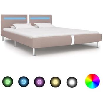 Rám postele s LED cappuccino umělá kůže 160x200 cm (280864)