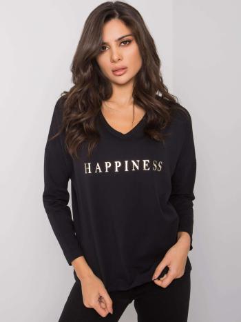 ČERNÉ VOLNÉ TRIČKO HAPPINESS RV-BZ-7210.64P-BLACK Velikost: S/M