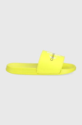 Dětské pantofle Calvin Klein Jeans žlutá barva