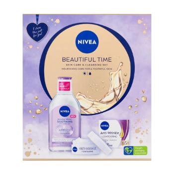 Nivea Beautiful Time dárková kazeta denní pleťový krém Anti-Wrinkle + Contouring SPF30 50 ml + micelární voda Soothing Micellar Water 400 ml