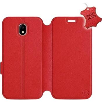 Flip pouzdro na mobil Samsung Galaxy J5 2017 - Červené - kožené -   Red Leather (5903226501168)